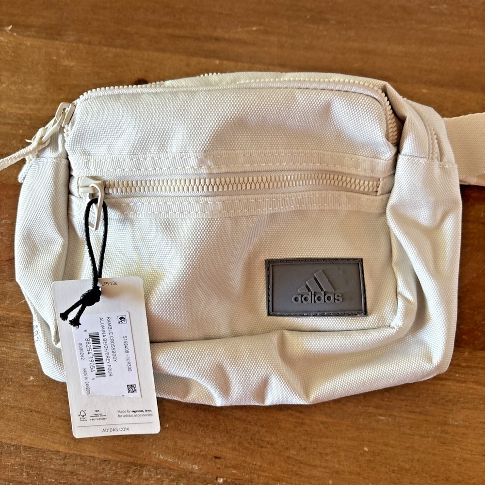 NEW Adidas Ramble Crossbody Sling Bag Belt  Pack Shoulder Beige Grey IU9300 NWT